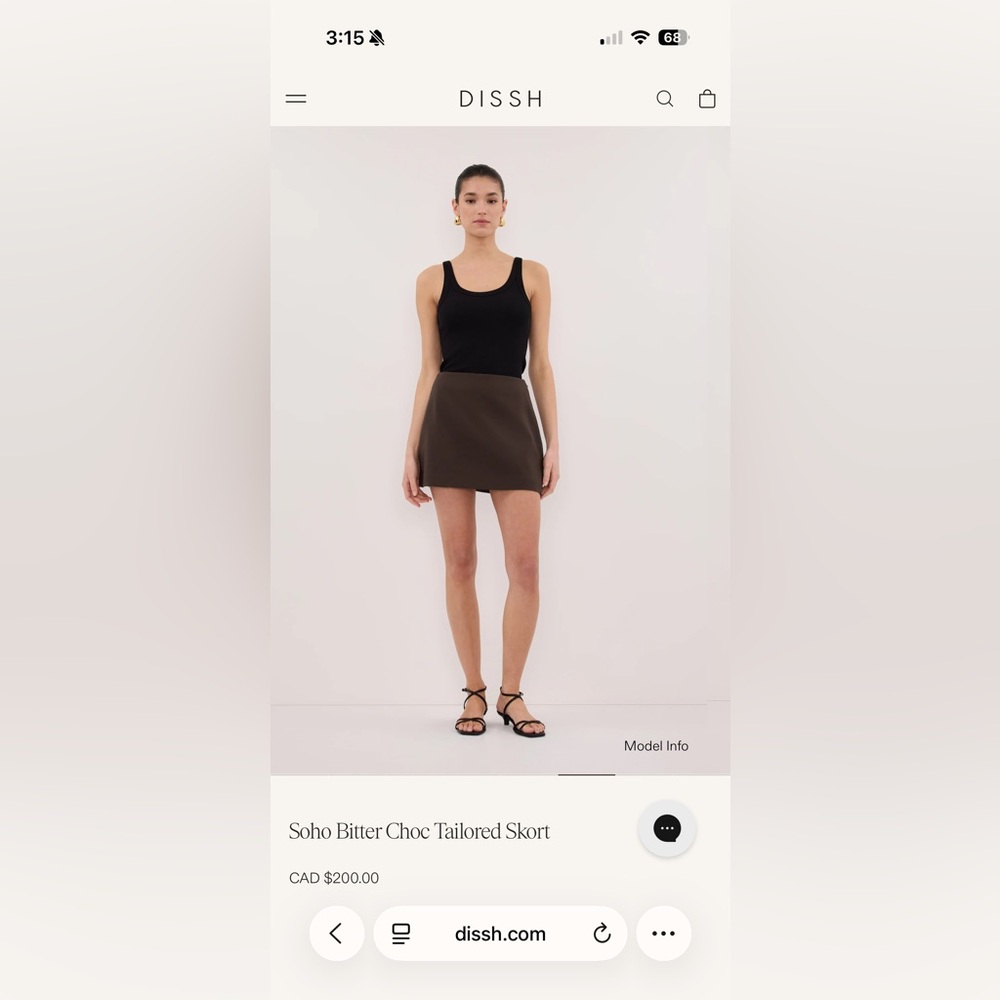 DISSH Mini Skort in Bitter Choc and Black